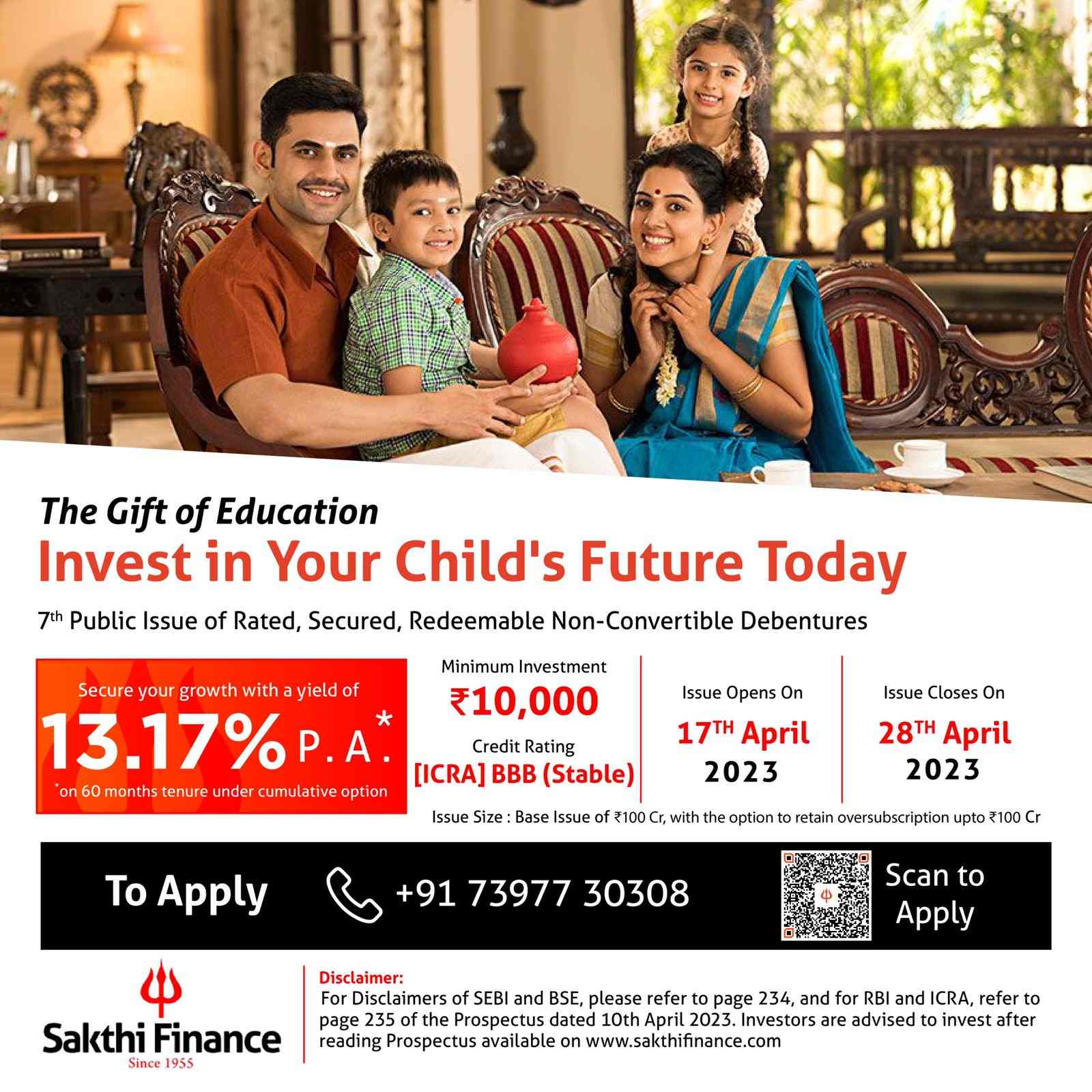 Sakthi Finance Limited - 7th Public Issue of Rated, Secured, Redeemable ...